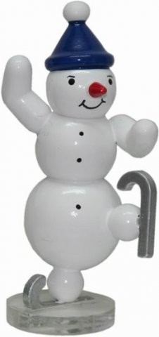 Snowman Schlittschuhläufer 7,5cm Dekofigur aus Holz