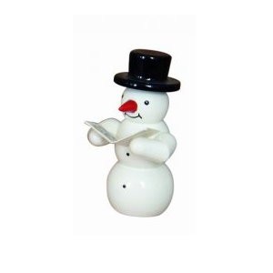 Snowman with sheet music decoration figure made of wood 5.5cm
