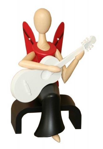 Angel Sternkopf with guitar sitting