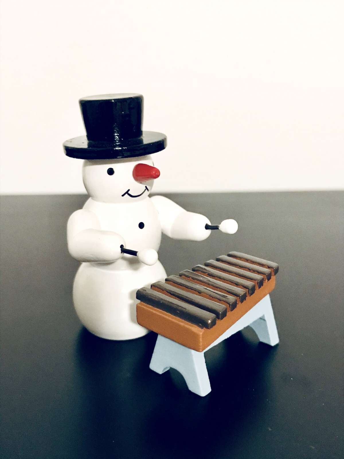 Schneemann Musikant mit Panflöte Höhe ca 8cm NEU Weihnachtsfigur Holz Erzgebirge 
