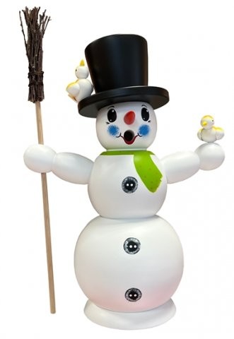 Räuchermännchen Schneemann grüner Schal 42cm gross