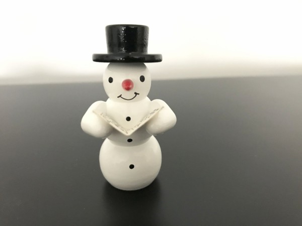 Schneemann mit Notenblatt Dekofigur aus Holz 5,5cm