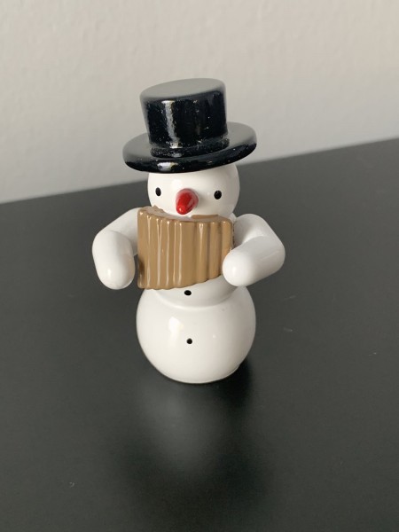 Schneemann Panflöte Dekofigur aus Holz 5,5cm