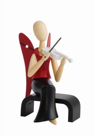 Angel Sternkopf sitting with violin