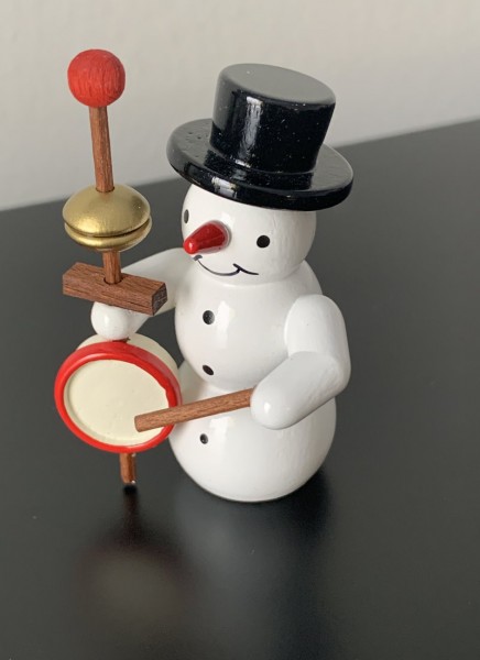 Snowman devil violin decoration figure made of wood 5.5cm