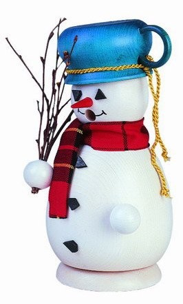 Räuchermännchen Schneemann mit Topf 21 cm | Erzgebirge
