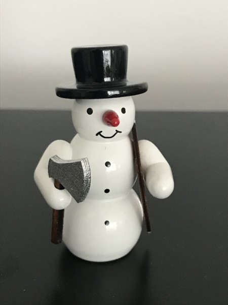 Snowman lumberjack decorative figure made of wood 5.5cm