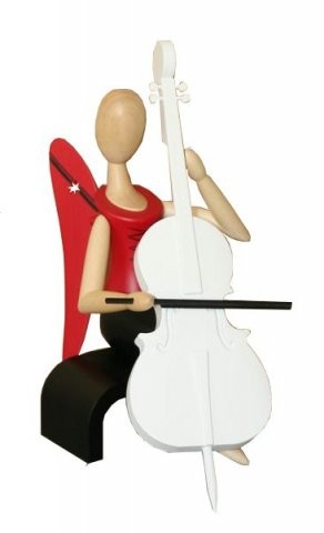 Engel Sternkopf mit Cello sitzend