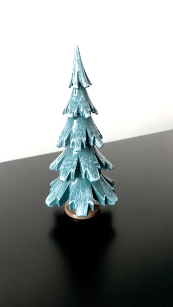 Tannenbaum grün weiss aus Holz 24,5cm